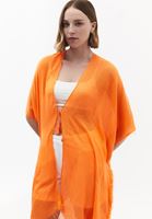 Bayan Turuncu Basic Kimono