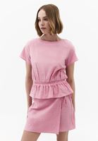 Bayan Çok Renkli Ekoseli Bel Detaylı Bluz ( TENCEL™ )