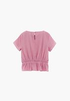 Bayan Çok Renkli Ekoseli Bel Detaylı Bluz ( TENCEL™ )
