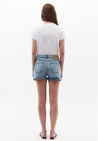 Bayan Mavi Yüksek Bel Denim Şort