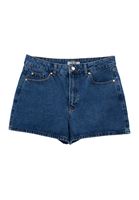 Bayan Mavi Yüksek Bel Denim Şort