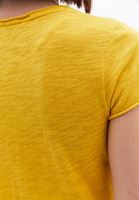 Bayan Sarı Pamuklu V Yaka Tişört