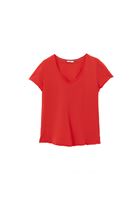 Bayan Pembe Pamuklu V Yaka Tişört