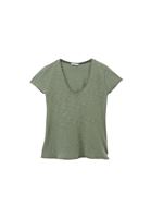 Bayan Yeşil Pamuklu V Yaka Tişört