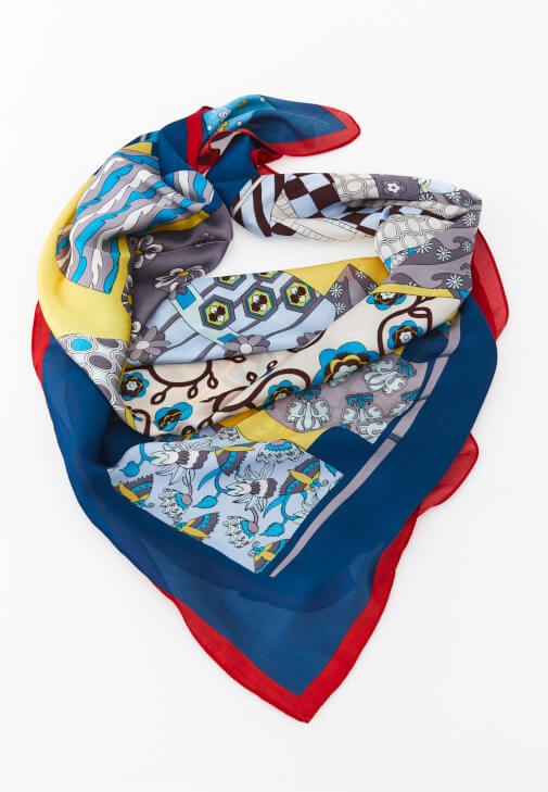 Çok Renkli Desenli Fular