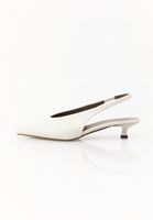 Bayan Krem Kısa Topuklu Ayakkabı