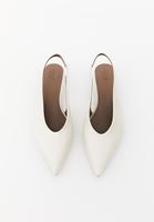 Bayan Krem Kısa Topuklu Ayakkabı