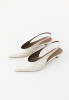 Bayan Krem Kısa Topuklu Ayakkabı