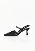 Bayan Siyah Tokalı Topuklu Ayakkabı