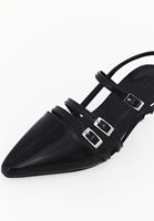 Bayan Siyah Tokalı Topuklu Ayakkabı