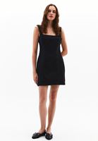 Bayan Siyah Denim Mini Elbise