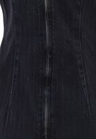 Bayan Siyah Denim Mini Elbise