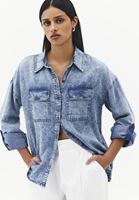 Bayan Mavi Cep Detaylı Denim Gömlek ( TENCEL™ )