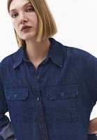 Bayan Mavi Cep Detaylı Denim Gömlek ( TENCEL™ )