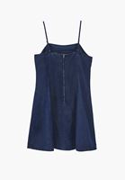 Bayan Mavi Fermuarlı Mini Denim Elbise ( TENCEL™ )