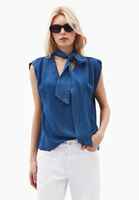 Bayan Mavi Yaka Detaylı Bluz ( TENCEL™ )