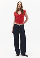 Bayan Kırmızı V Yaka Tişört