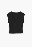 Bayan Siyah V Yaka Tişört