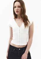 Bayan Bej V Yaka Tişört