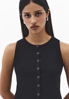 Bayan Siyah Çıtçıt Detaylı Atlet