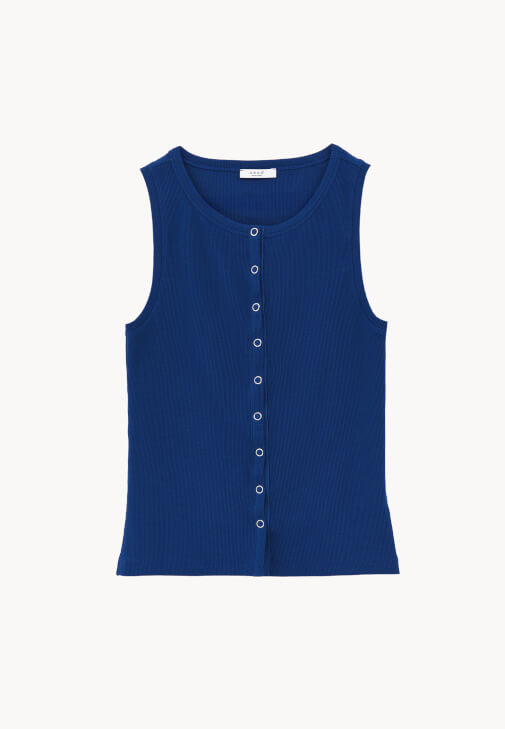 Çıtçıtlı Atlet ve Yüksek Bel Pantolon Kombini