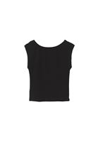 Bayan Siyah Bot Yaka Tişört