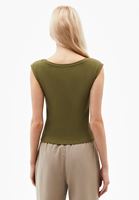 Bayan Yeşil Bot Yaka Tişört