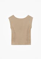 Bayan Bej Bot Yaka Tişört