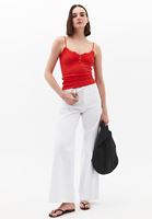 Bayan Kırmızı Dantel Detaylı Atlet