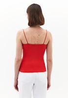 Bayan Kırmızı Dantel Detaylı Atlet