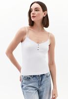 Bayan Beyaz Dantel Detaylı Atlet