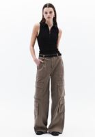 Bayan Siyah Polo Yaka Fermuarlı Atlet