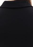 Bayan Siyah Polo Yaka Fermuarlı Atlet