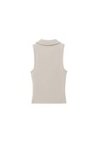 Bayan Bej Polo Yaka Fermuarlı Atlet