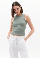 Bayan Yeşil Pamuklu Halter Yaka Atlet