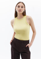 Bayan Sarı Pamuklu Halter Yaka Atlet