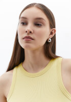 Bayan Sarı Pamuklu Halter Yaka Atlet