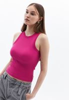 Bayan Pembe Pamuklu Halter Yaka Atlet