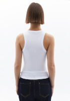 Bayan Beyaz Pamuklu Halter Yaka Atlet