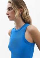 Bayan Mavi Pamuklu Halter Yaka Atlet