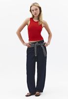 Bayan Kırmızı Pamuklu Halter Yaka Atlet