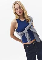Bayan Lacivert Pamuklu Halter Yaka Atlet