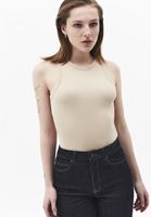 Bayan Bej Pamuklu Halter Yaka Atlet