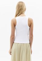 Bayan Beyaz Pamuklu Halter Yaka Atlet