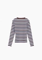 Bayan Çok Renkli Çizgili Sıfır Yaka Tişört