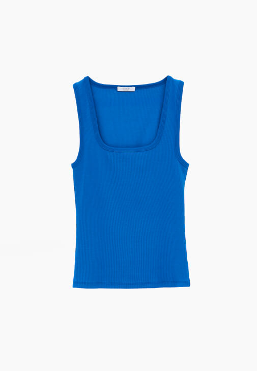 Kare Yaka Atlet ve Denim Pantolon Kombini