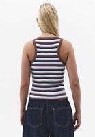 Bayan Çok Renkli Halter Yaka Çizgili Atlet