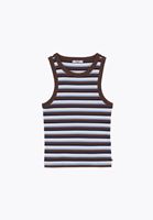 Bayan Çok Renkli Halter Yaka Çizgili Atlet