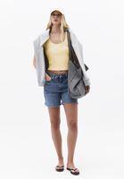 Bayan Sarı Pamuklu U Yaka Tişört