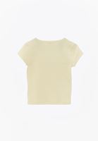 Bayan Sarı Pamuklu U Yaka Tişört